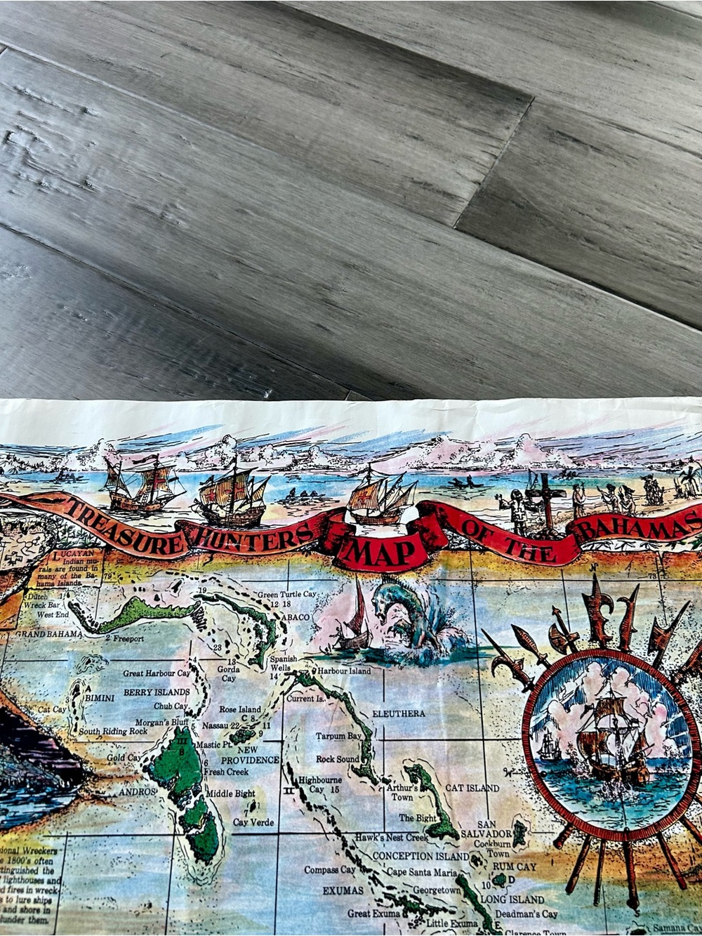 Vintage 1980s Maps of the Caribbean Treasure Hunters Map Bahamas Gulf Cuba - Picture 10 of 16